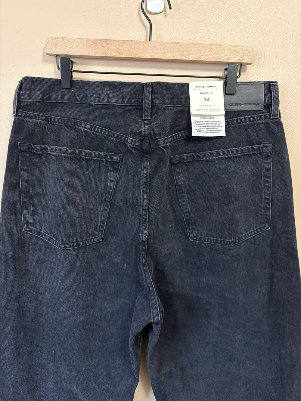 Citizens of Humanity Gaucho Vintage Wide Leg Jeans Black Size 34 NWT New - Picture 9 of 16